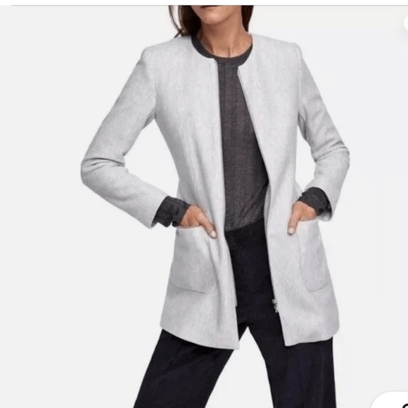 Zara Gray Blazer Structured Modern Silhouette - Picture 2 of 13